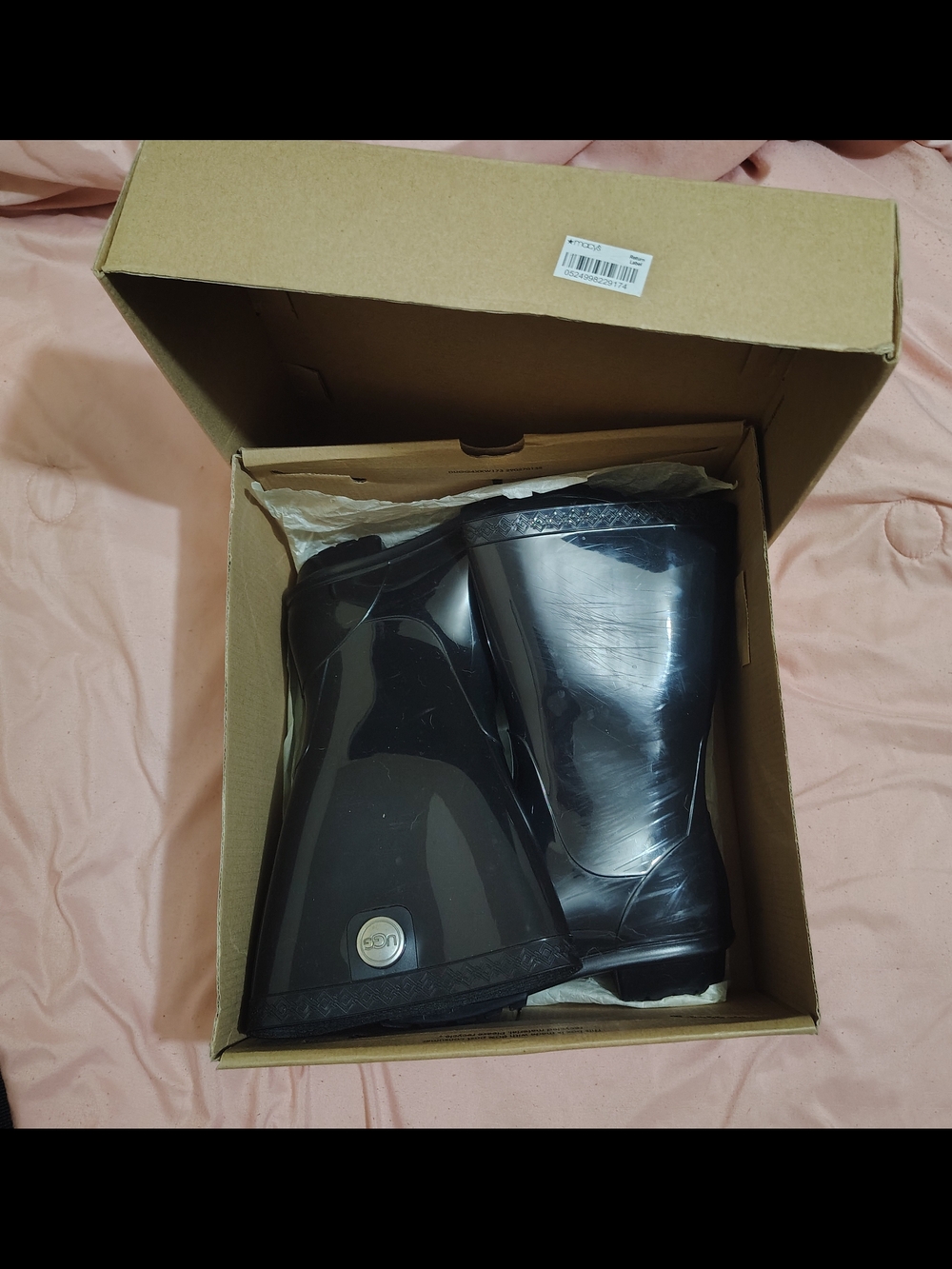 UGG Women's Black Rain Boots